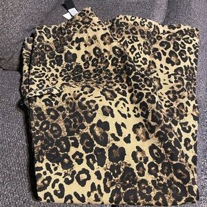Leopard Print Straight Leg Jeans